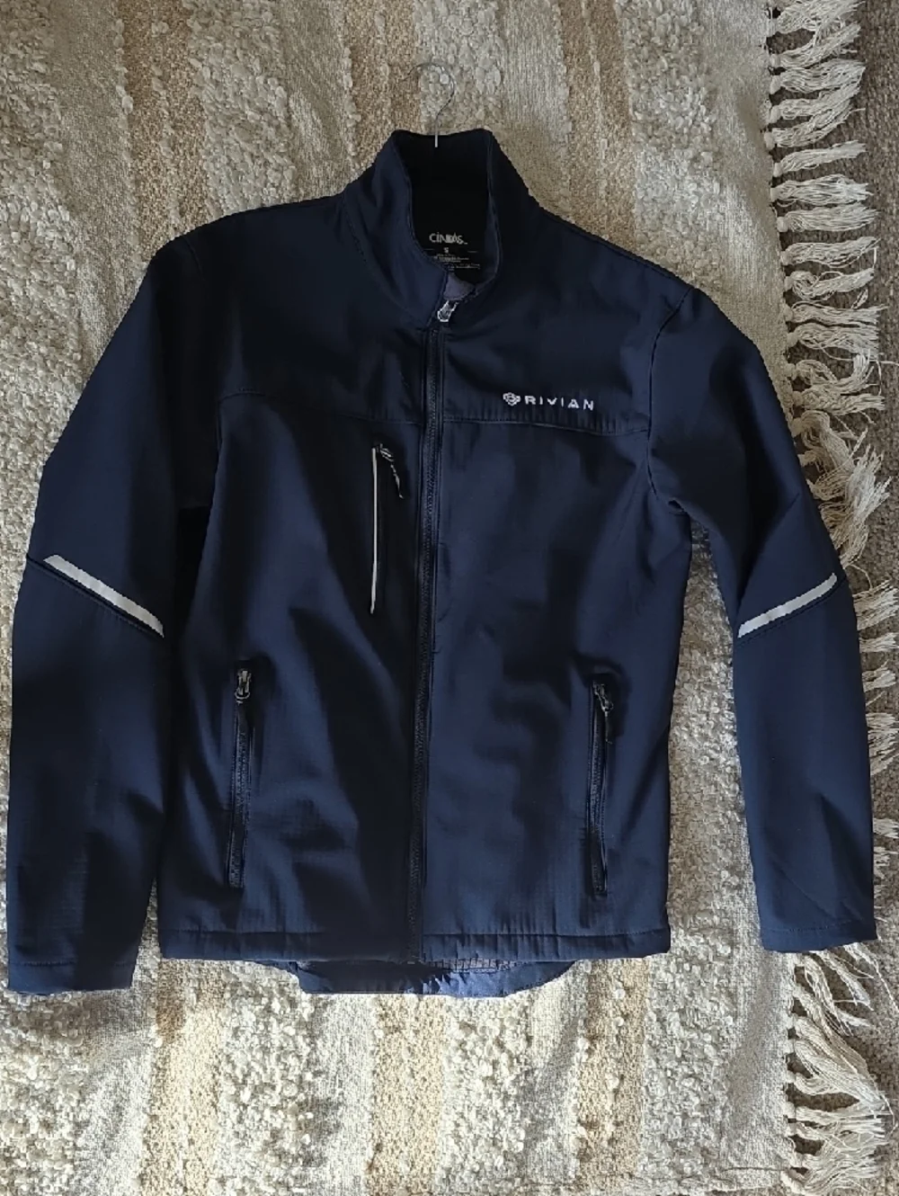 Rivian Navy Performance Softshell Jacket Unisex Reflective Accents Small